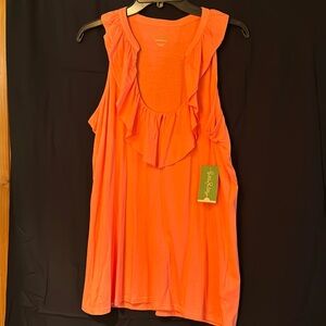 NWT - ginger orange Lilly Pulitzer CLEO top, size XL, scoop neck, Racer back